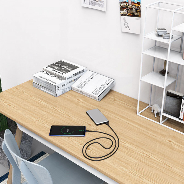 Кабель Borofone BX30 Silicone, USB - USB Type-C, 1 м, белый