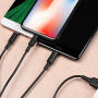 Кабель 3 в 1 Hoco X25, lightning, micro USB, USB Type-C, черный