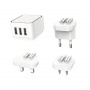 Зарядное устройство BOROFONE BA51 Easy, 2.4A, белый, 3*USB,12W
