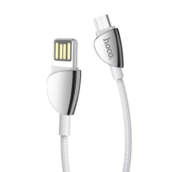 Кабель Hoco U62 USB - micro USB, 1.2 м серебристый